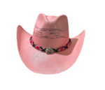 Fine Bangora Straw Pink Cowboy Hat