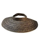 Foldable Straw Sun Visors for Women, Sun Protection Wide Brim Sun Hats Adjustable Topless Beach Hat