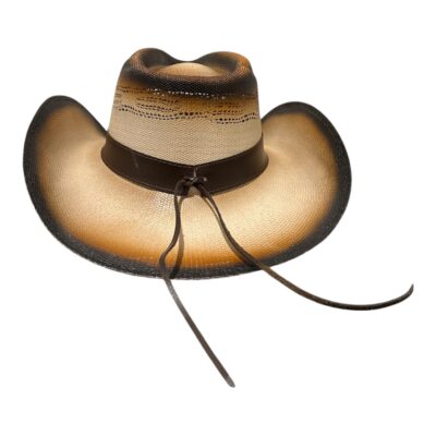 Natural Straw Western Bangora Cowboy Hat – Cattleman Crown with Decorative Hat Band - Image 5