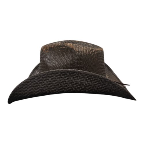 Wide Brim Straw Cowboy Hat with Leather Band – Unisex Western Style - Image 4