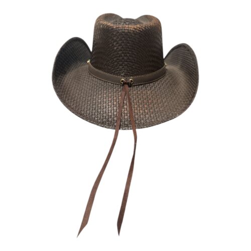 Wide Brim Straw Cowboy Hat with Leather Band – Unisex Western Style - Image 3