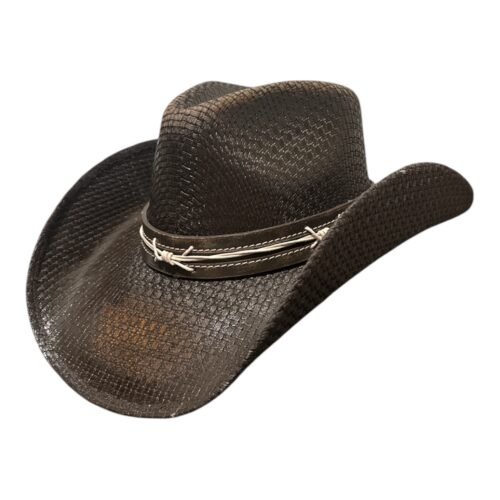 Wide Brim Straw Cowboy Hat with Leather Band – Unisex Western Style