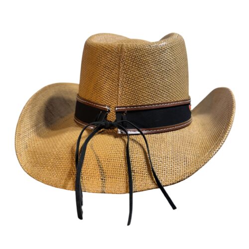 Floral Embroidered Straw Cowgirl Hat – Western Cowboy Hat with Decorative Band - Image 3