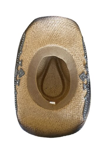 Straw Cowboy Hat with Western Decorative Band - Image 11