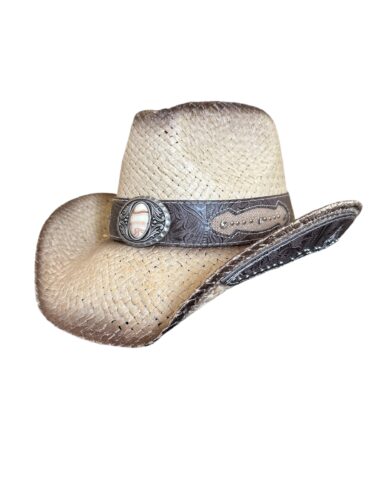 Straw Cowboy Hat with Western Decorative Band - Image 12