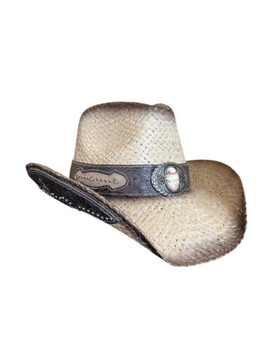 Straw Cowboy Hat with Western Decorative Band - Image 13