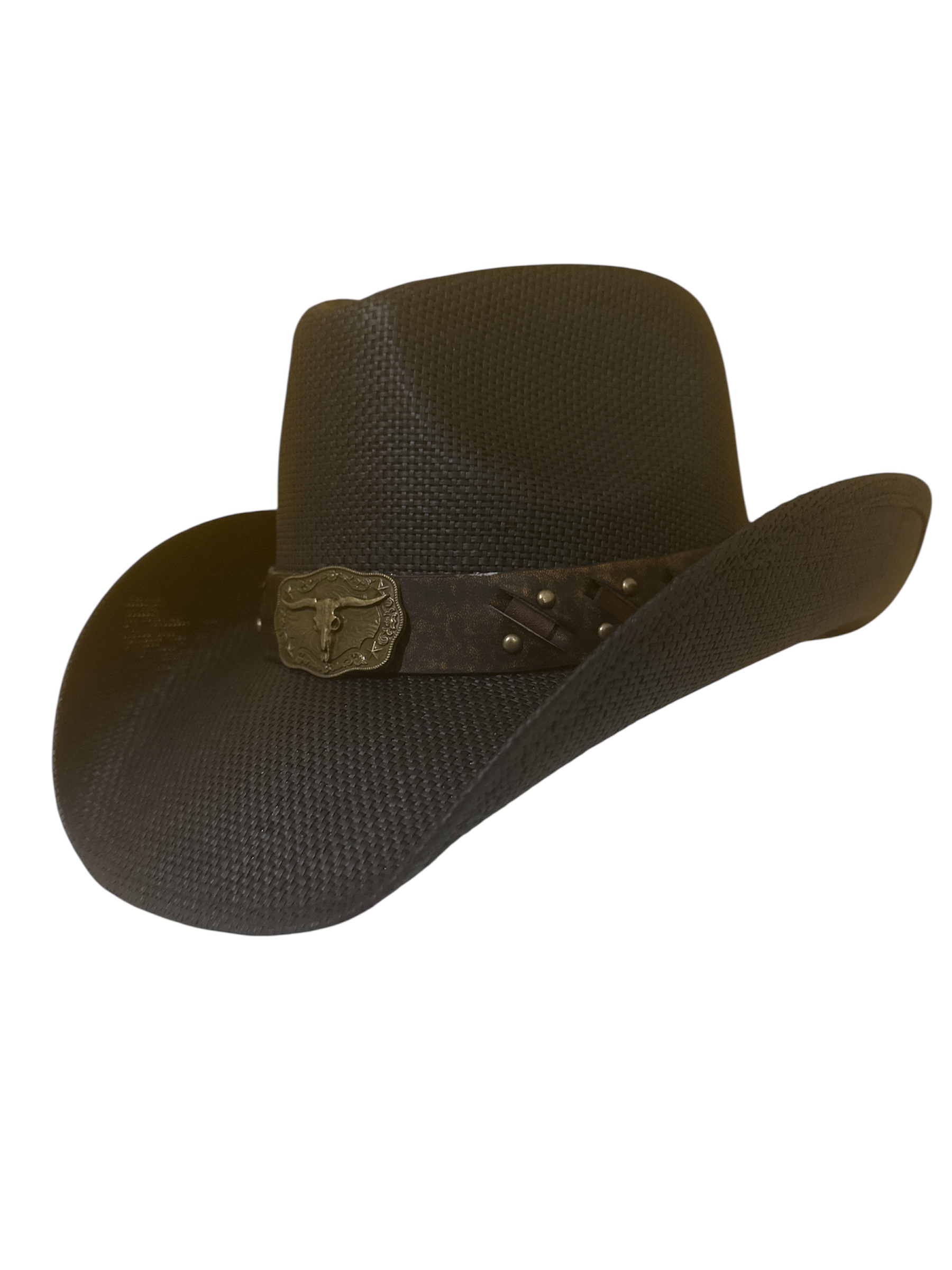 Straw Cowboy Hat with Longhorn Band – Western Style for Men - Women