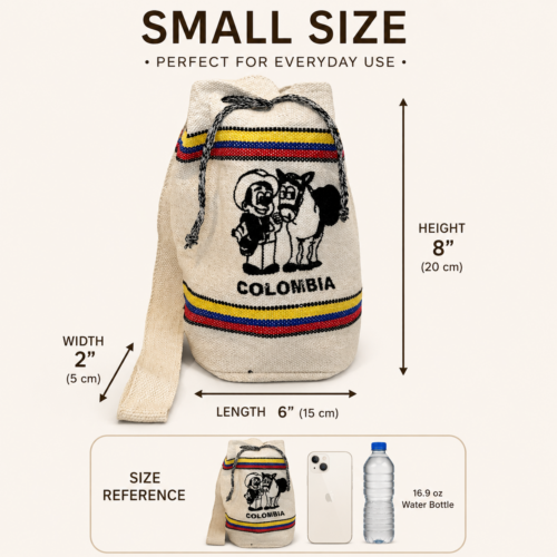 Handmade Colombian Mochila Bag Small– Crossbody Bag - Image 2