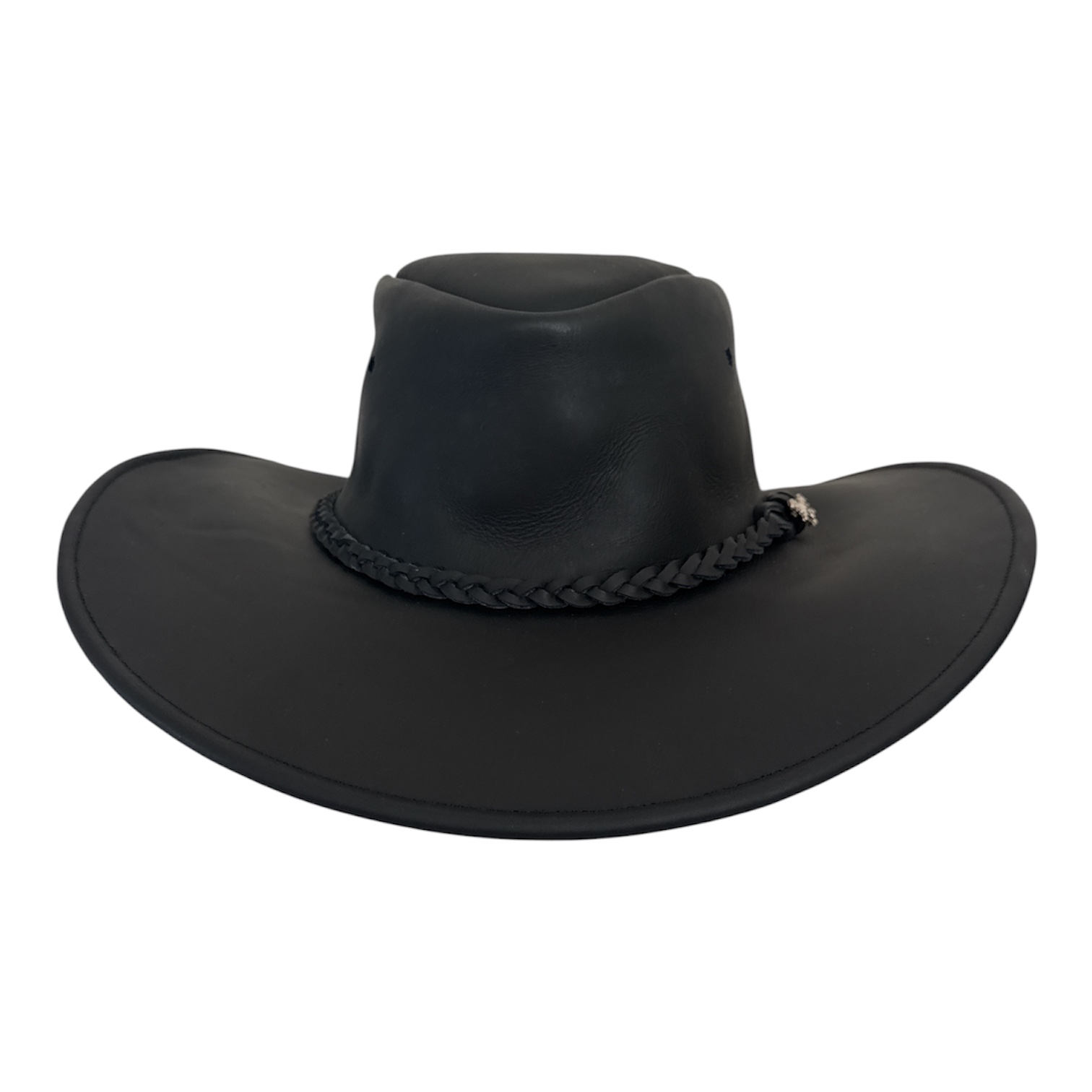 Genuine Leather Cowboy Hat Black – Handmade Western Hat from Colombia