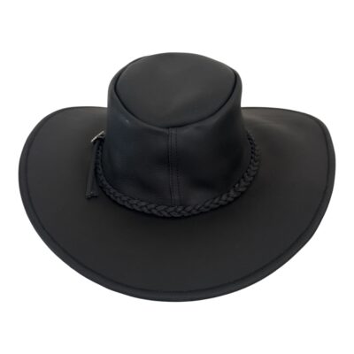 Genuine Leather Cowboy Hat Black – Handmade Western Hat from Colombia - Image 4