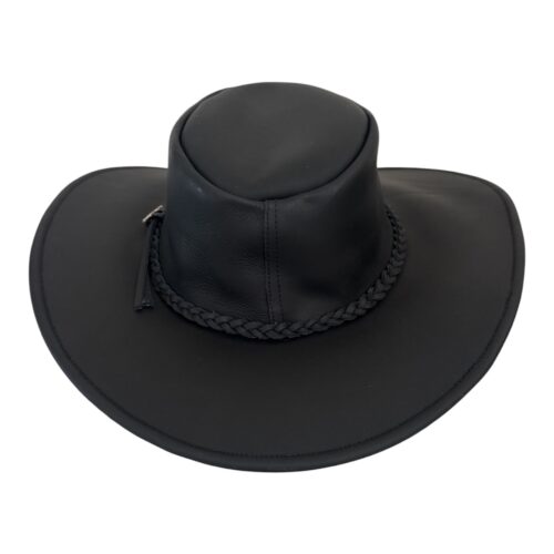 Genuine Leather Cowboy Hat Black – Handmade Western Hat from Colombia - Image 4