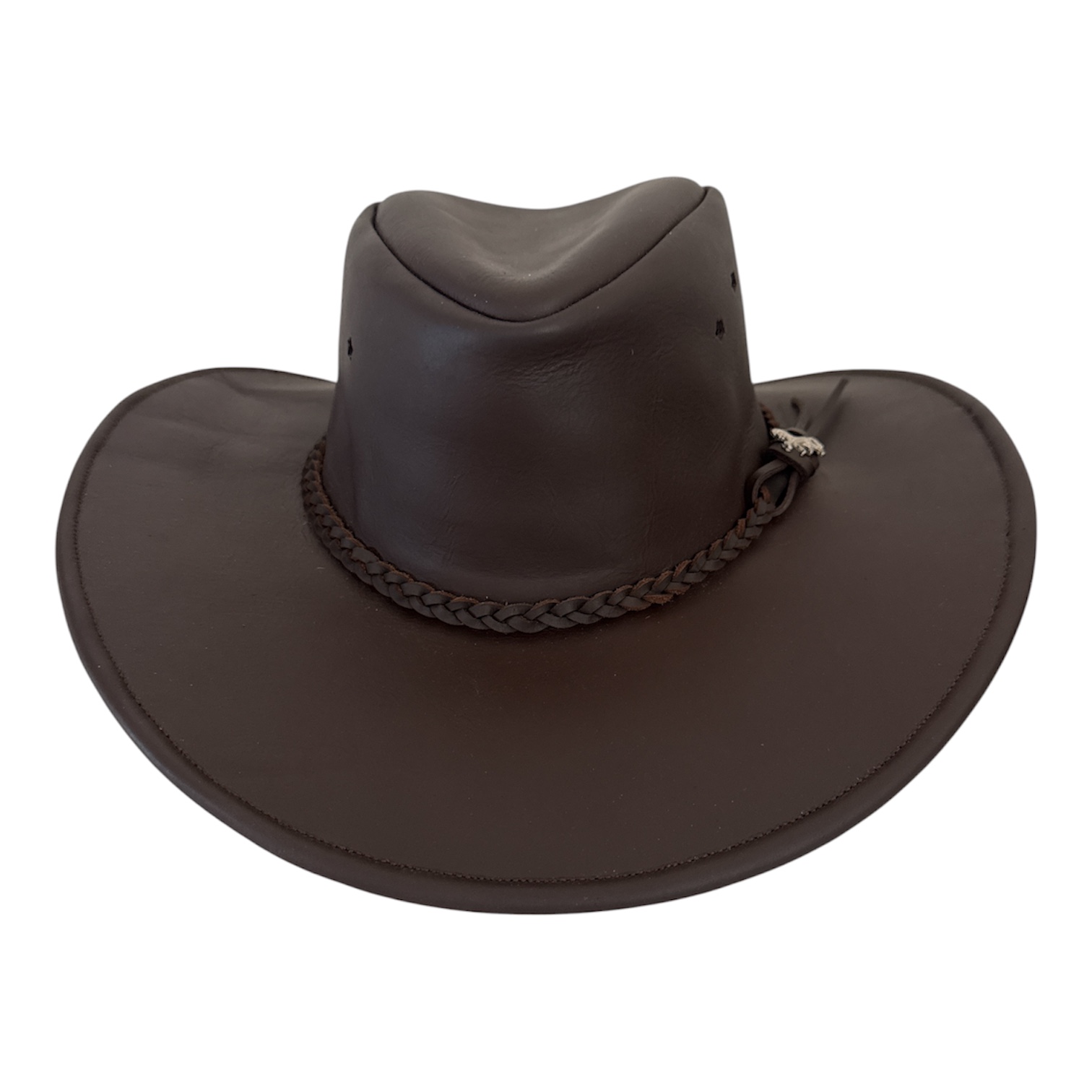 Genuine Leather Cowboy Hat Brown – Handmade Western Hat from Colombia