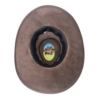 Genuine Leather Cowboy Hat Brown – Handmade Western Hat from Colombia - Image 6
