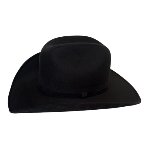 Black Suede Cowboy Hat – Unisex Classic Western Rodeo Hat - Image 4