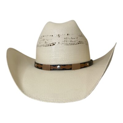 White Bangora Straw Cowboy Hat – Lightweight Western Sun Hat - Image 4
