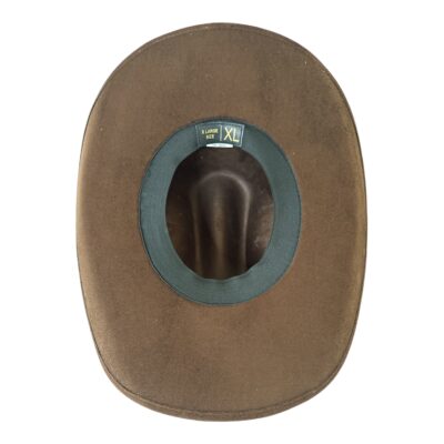Custom Brown Suede Cowboy Hat with Longhorn Accent - Image 4