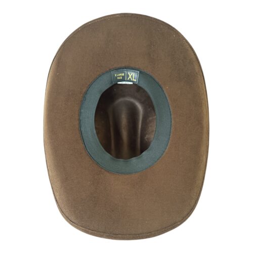 Brown Suede Cowboy Hat – Custom Western Hat with Longhorn Accent - Image 4